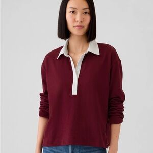 GAP Cropped Rugby Polo Shirt - Small